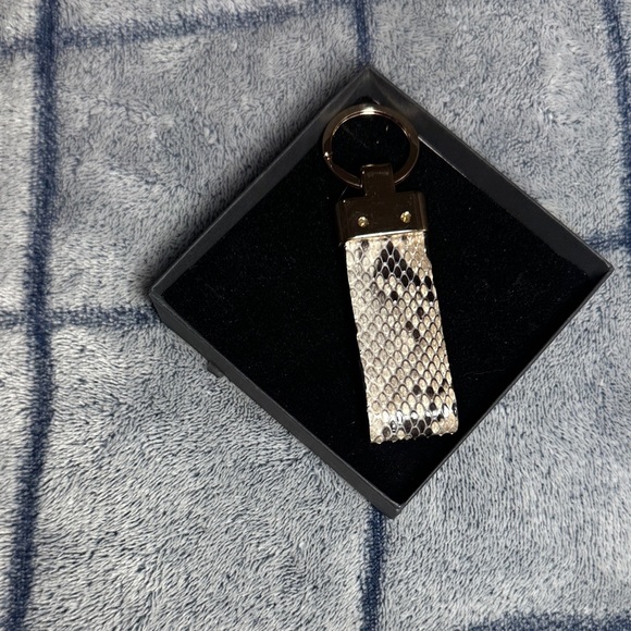 Snakeskin Keychain with Gold Accents - Picture 2 of 2